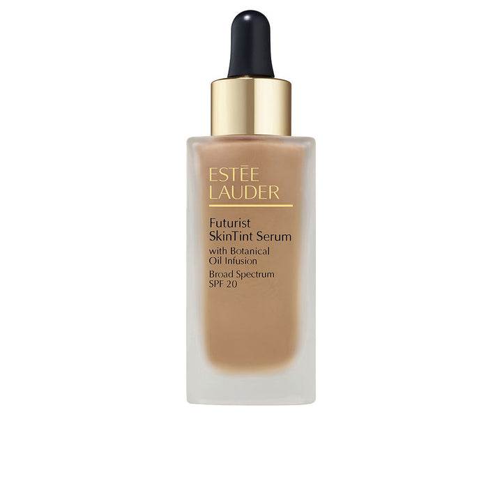 30 ml tinted SPF20 serum foundation in light shade, dewy natural finish