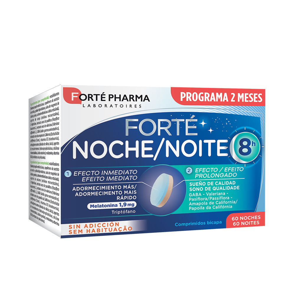 Box of biphasic sleep support tablets, 60 tablets, dual‑layer tablet visible