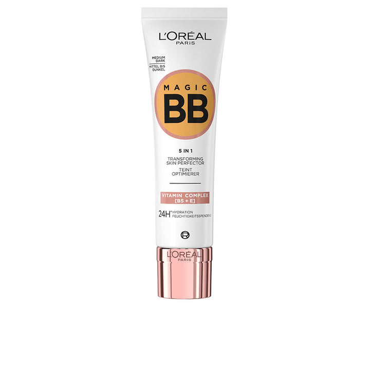 30 ml tube of medium dark tinted BB cream SPF 10, lightweight finish