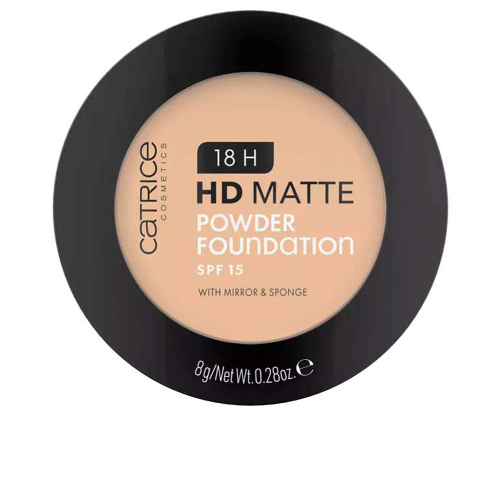 Compact pressed powder with mirror and sponge, lightweight matte finish, 8 g