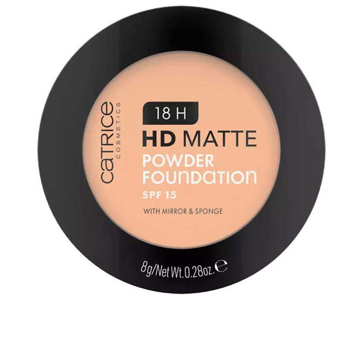 Compact pressed powder in beige shade with mirror and sponge, 8 g