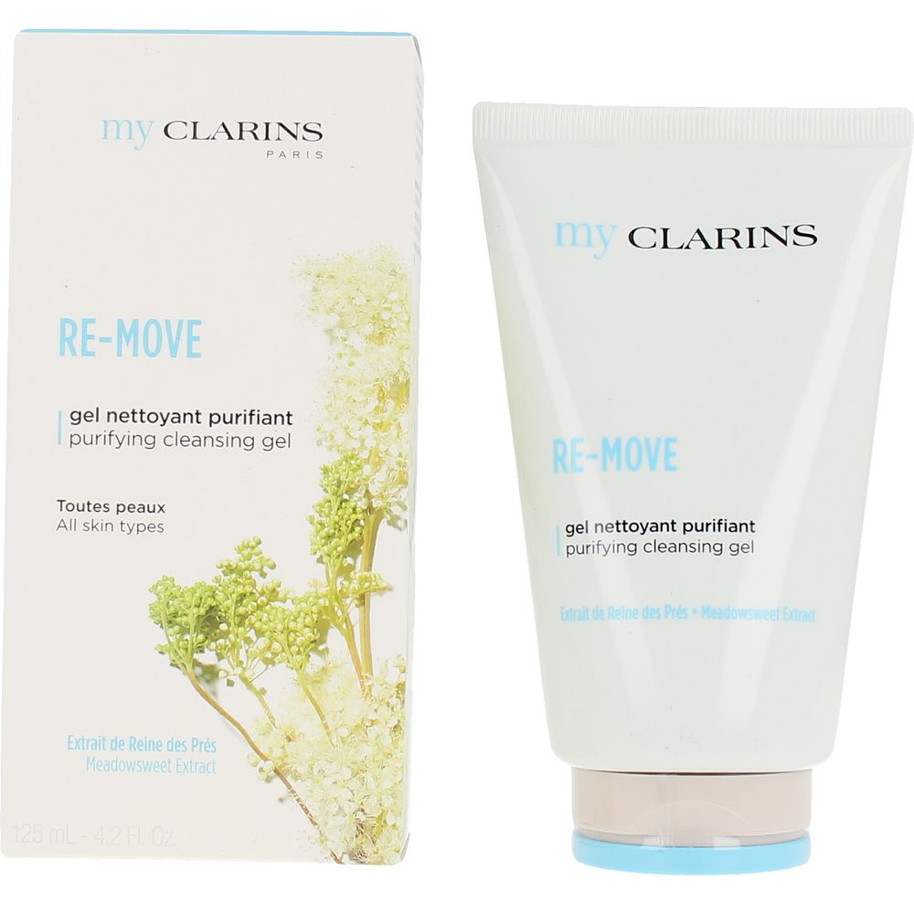 Blue gel cleanser bottle; 125 ml; moringa and bitter orange formula for Women