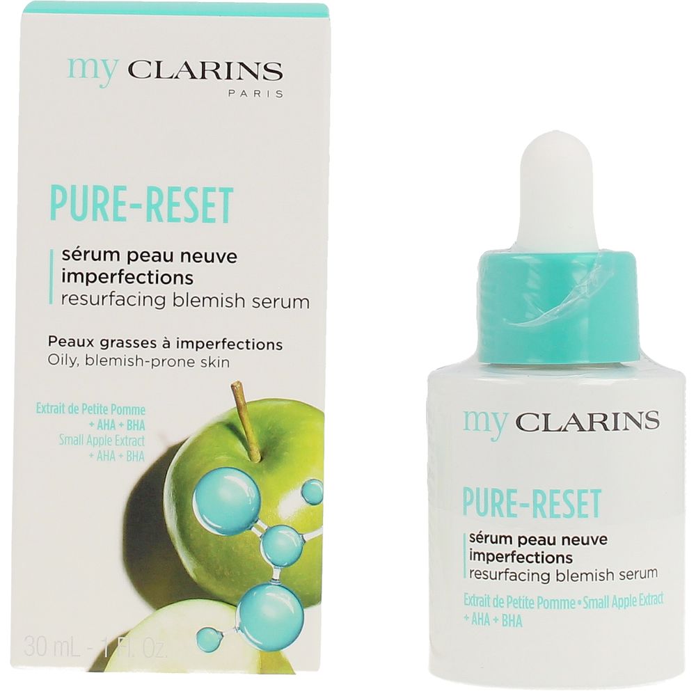 30 ml clear serum bottle with dispenser, light-textured exfoliating serum for oily skin