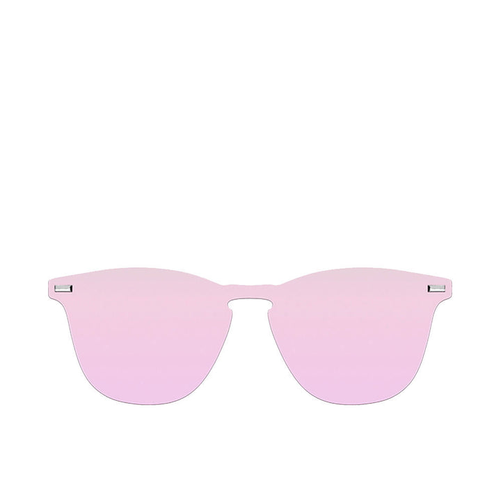 Unisex black round phantos sunglasses with polarised lenses and rose-gold temples