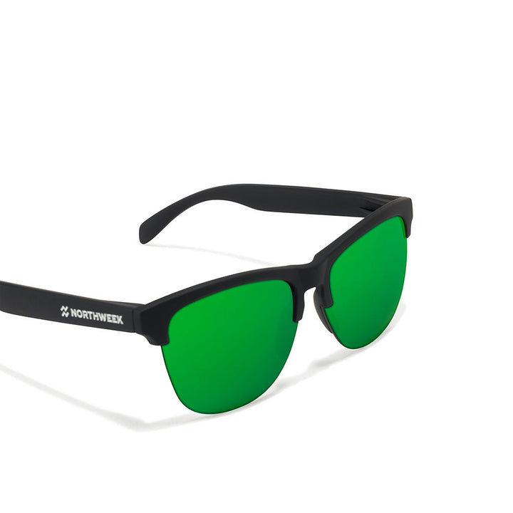Black round phantos sunglasses, polarised lenses, 143 mm temples