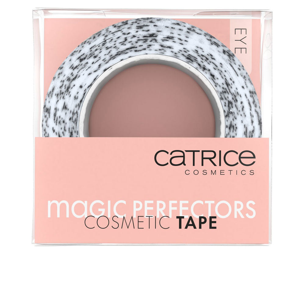 Self-adhesive eye makeup guide tape with inverted print, compact pack