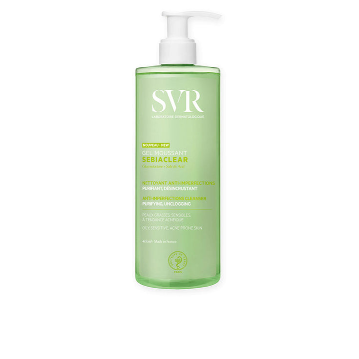 Clear mattifying gel cleanser pump, 400 ml, soap-free formula for oily skin