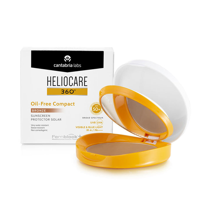 Bronze compact powder SPF50 oil‑free with sponge, 10 g