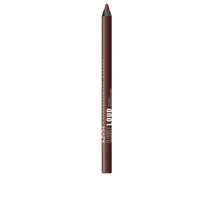 Slim liquid lipstick tube in brown shade with doe‑foot applicator
