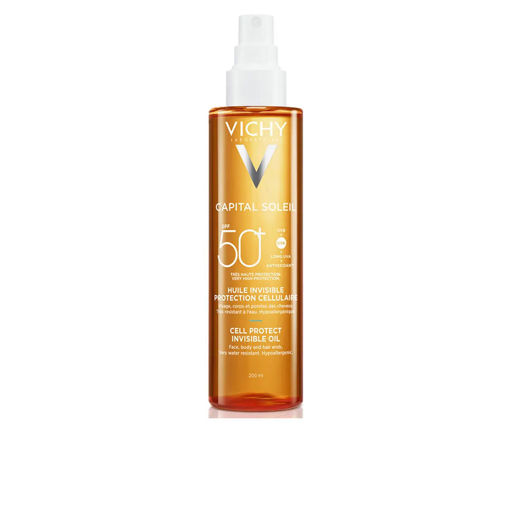 Transparent 200 ml sun oil spray bottle, SPF 50, Unisex protection