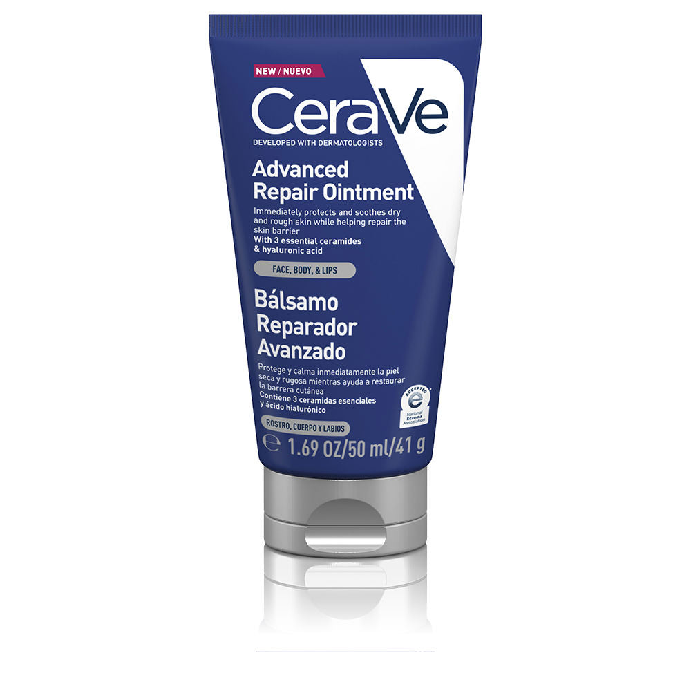 Clear petrolatum-based balm in 50 ml tub — hyaluronic acid and ceramides