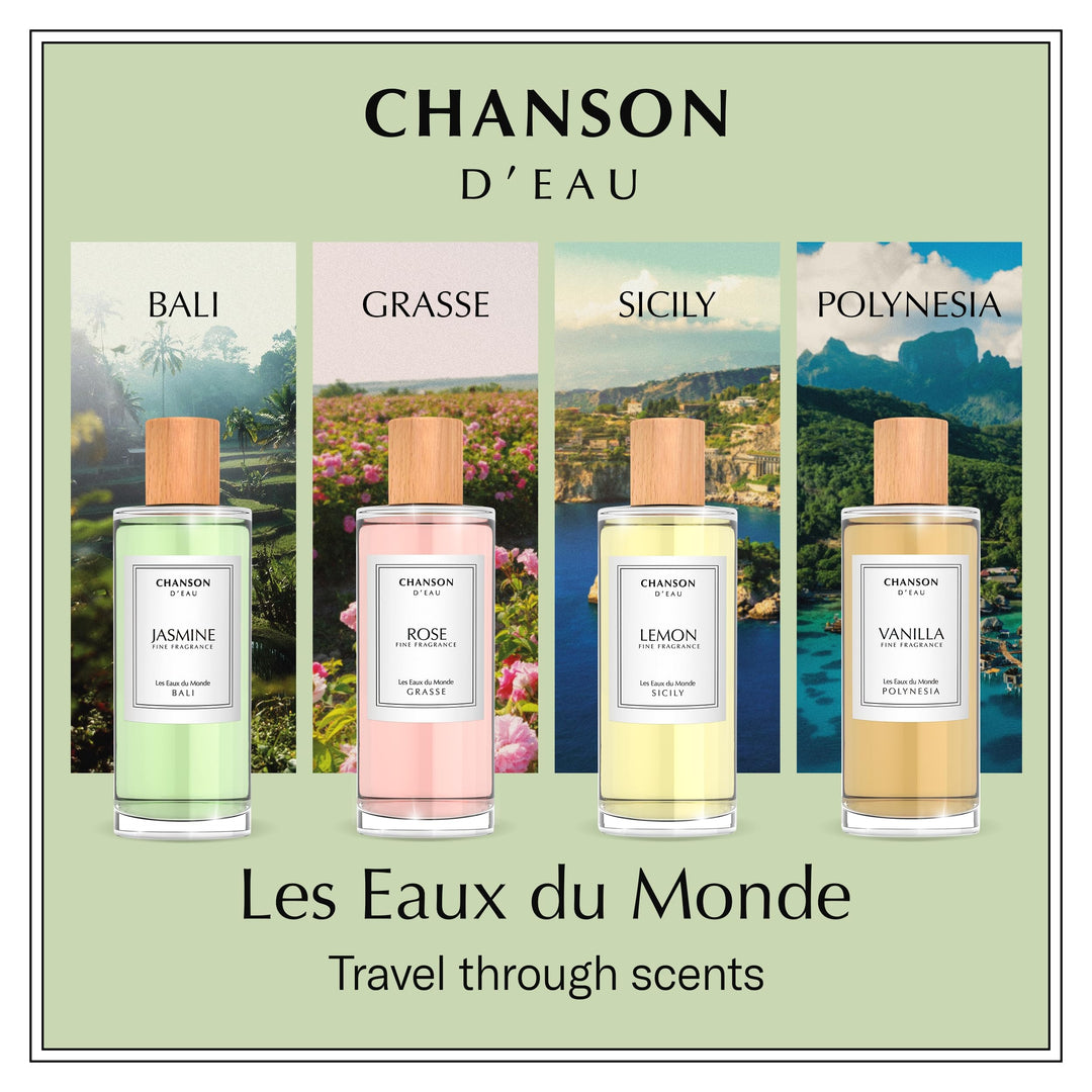 Clear glass perfume bottle, 100 ml, floral rose eau de cologne for Women