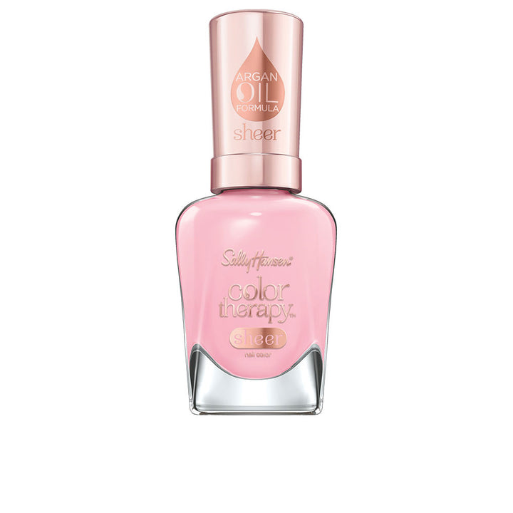 Small 14.7 ml sheer rose nail polish bottle with argan oil boost