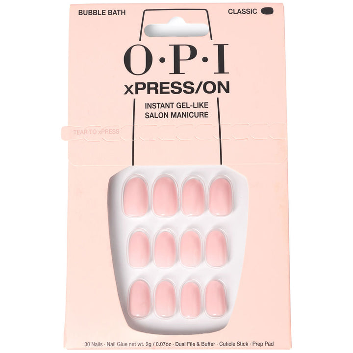 30-piece Bubble Bath press-on nail kit with adhesive, buffer and prep pad