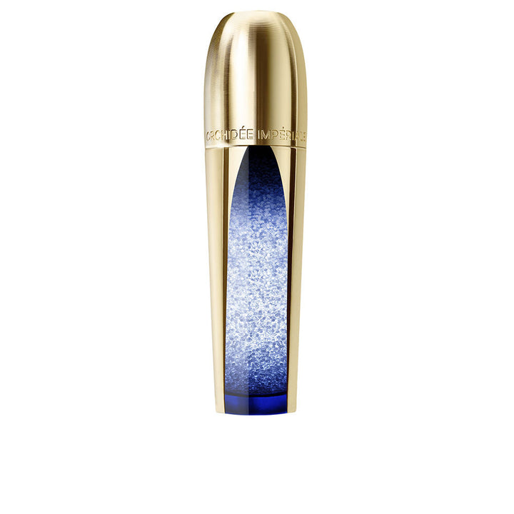 Elegant serum bottle of Orchidée Impériale Micro-Lift Concentrate by Guerlain