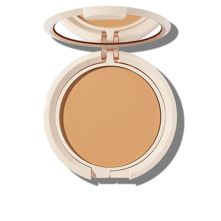 Sensilis Beige pressed powder in a plastic compact case with mirror inside lid, Artfully simple