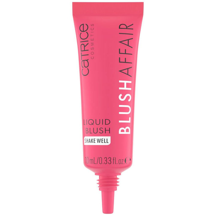 Small 10 ml bottle of cool pink liquid blush with blue undertone, matte finish