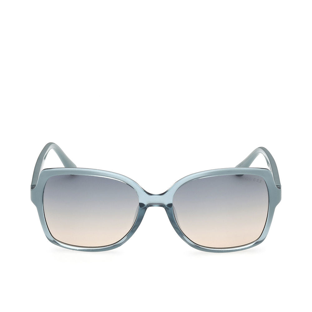 Guess Light blue plastic square sunglasses with thick frame and gray-to-beige gradient lenses, refined modern silhouette