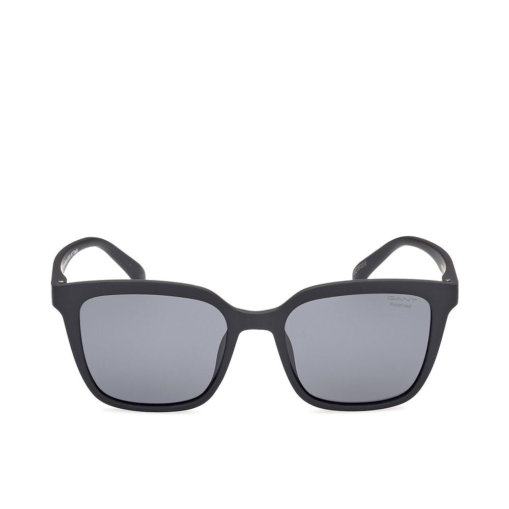 Gant Matte black square-frame sunglasses with polarized smoke lenses, slim temples, clean minimalist silhouette