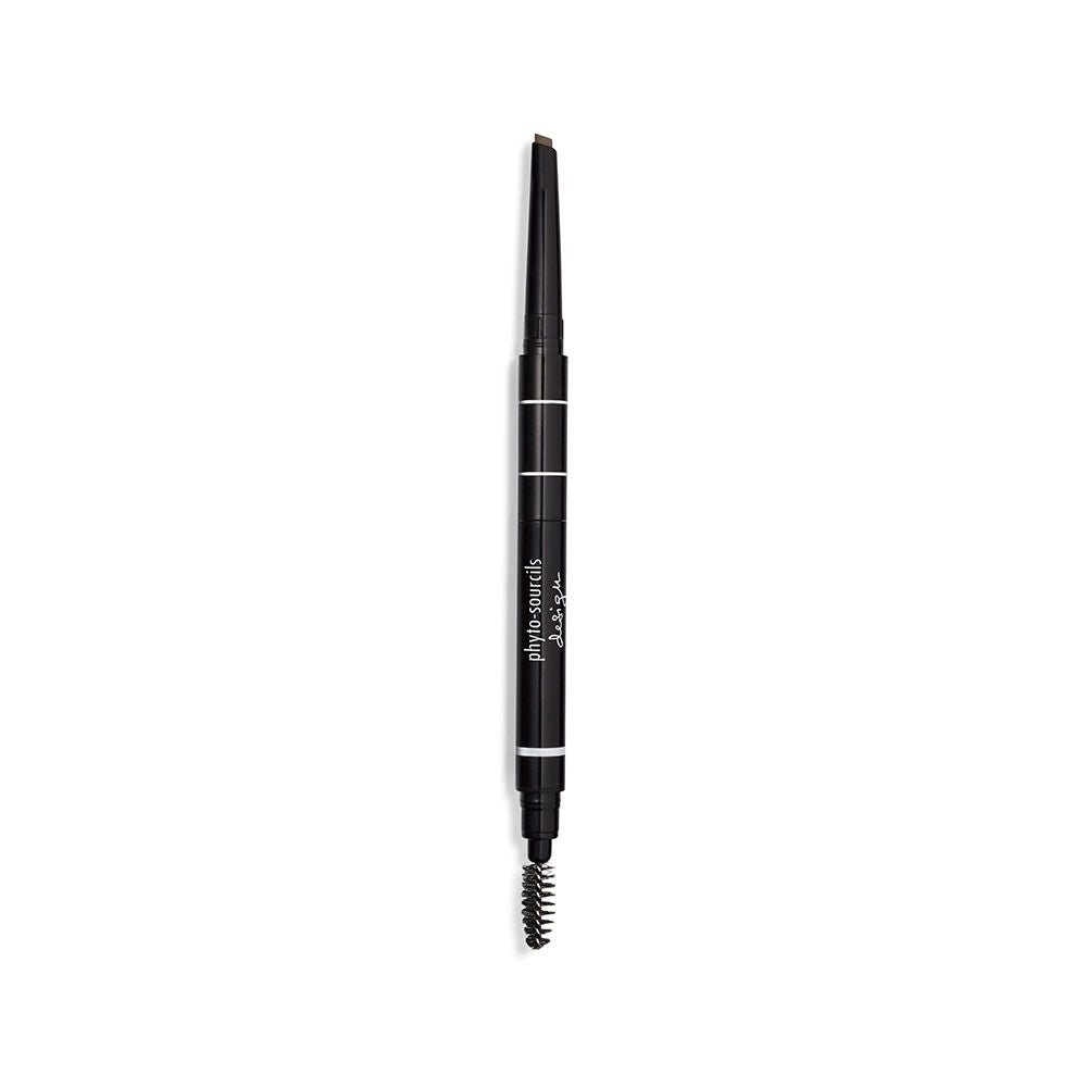 Triangular brow pencil with spoolie and built-in highlighter, shade Taupe