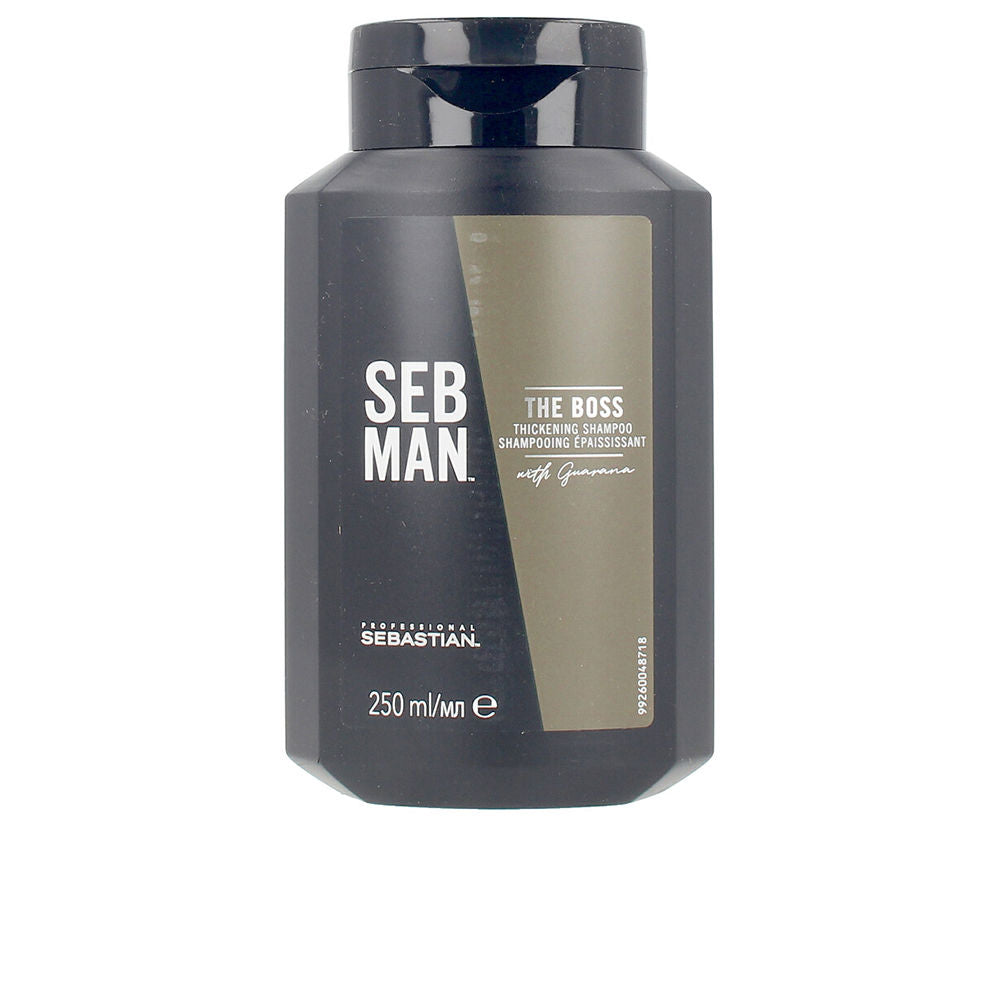 250 ml bottle of energising guaraná thickening shampoo for Man with citrus-pepper scent