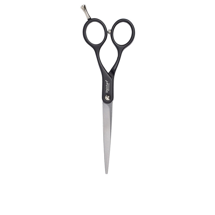 Black 6-inch aluminium hair scissors with slice edge and protective case, Unisex