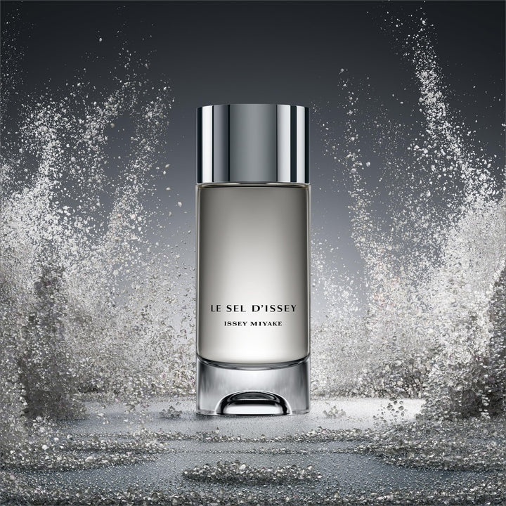 50 ml frosted glass perfume bottle, light grey liquid, hemispherical base