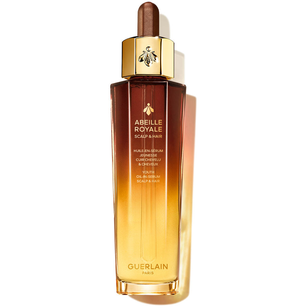 50 ml glass serum bottle with pump; golden oil-serum for hair repair