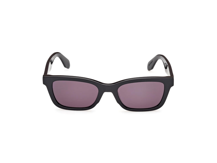 Marcolin Black plastic Navigator sunglasses with rectangular lenses, thick solid frame, slightly curved temples