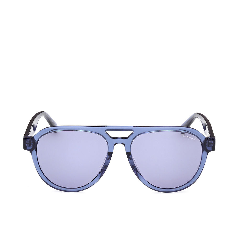 Blue-lens acetate aviator sunglasses for Man, 56 mm lenses, 16 mm bridge