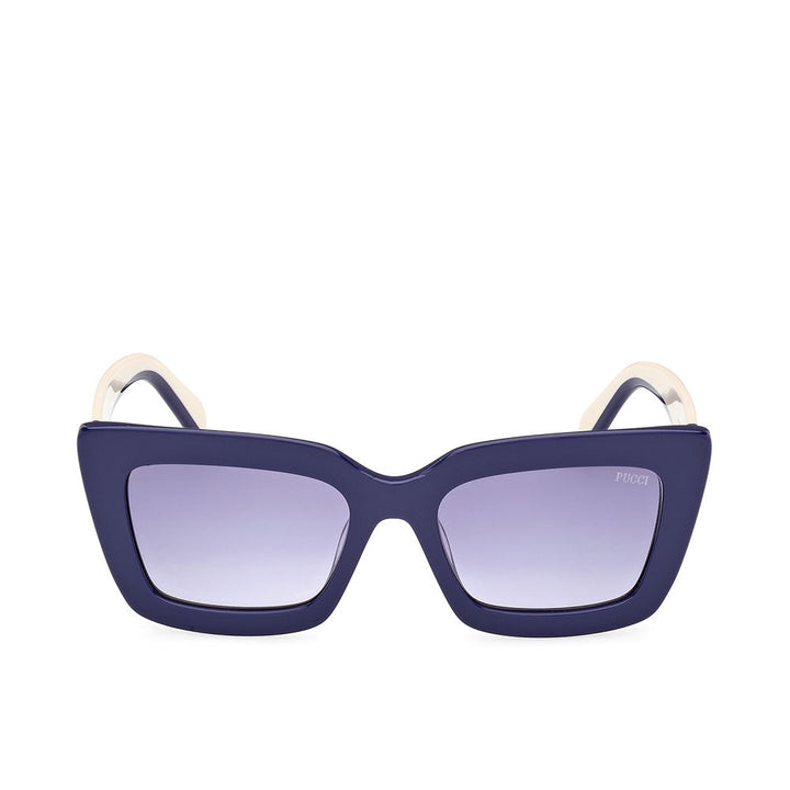 Lavender acetate square sunglasses with rectangular 54 mm lenses, 19 mm bridge, 140 mm temples