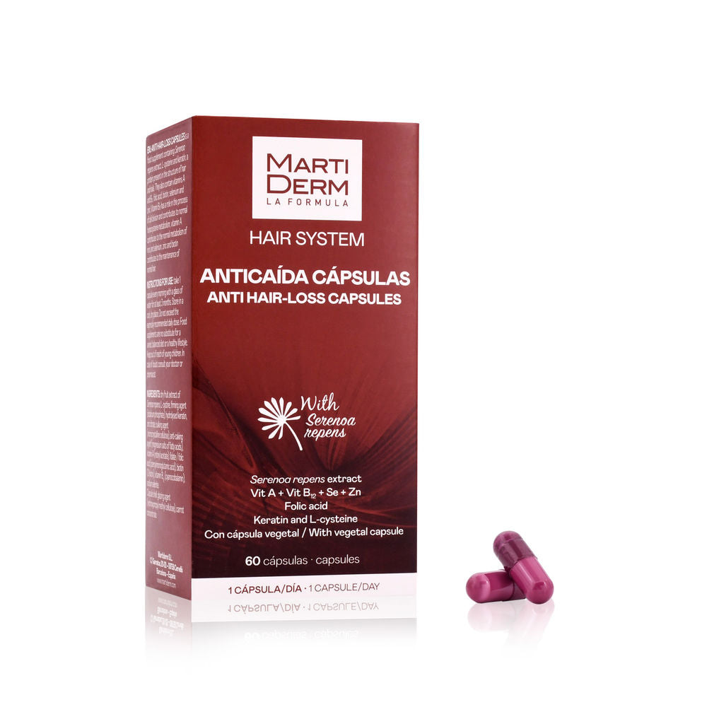 Bottle of 60 unisex anti-hair loss nutritional capsules, food-style packaging