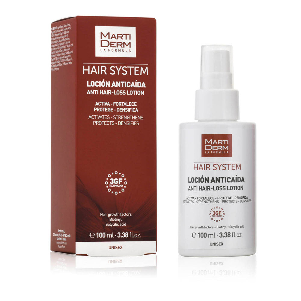 100 ml clear spray bottle of leave-in hair loss lotion, clinical packaging