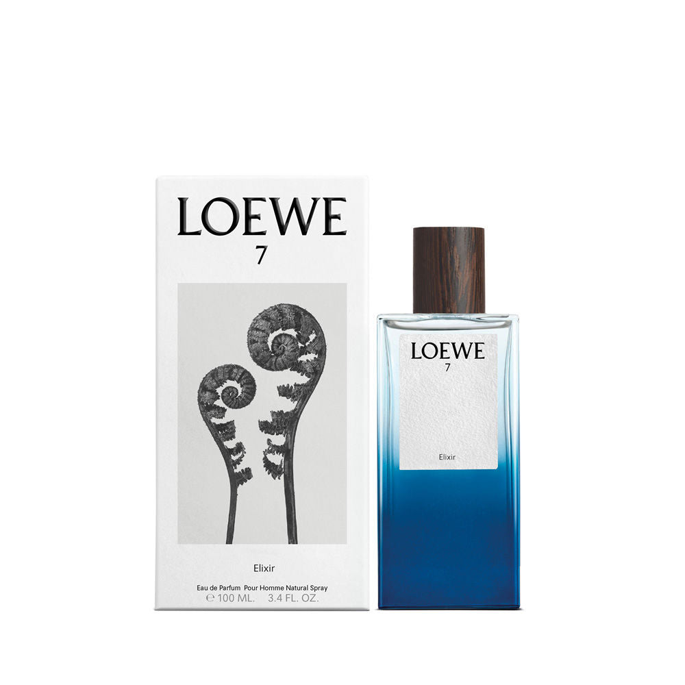 Translucent blue glass perfume bottle with wenge wood cap, 100 ml, woody-spice notes