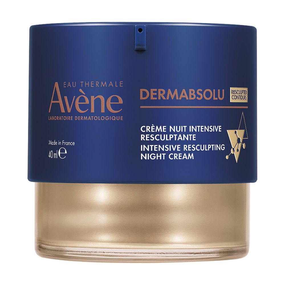 Jar of Avène Intensive Remodelling Night Cream on neutral background