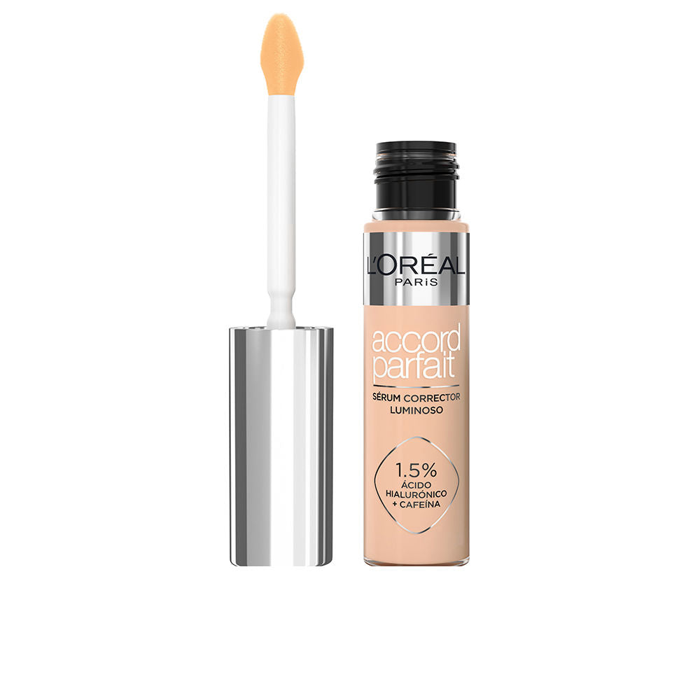Tube concealer with stainless-steel applicator, 11 ml, light-refining serum formula