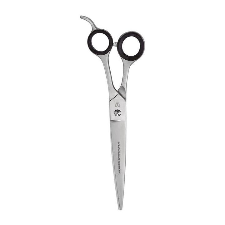 Wide-blade stainless-steel salon scissors with silicone finger thimbles, Unisex