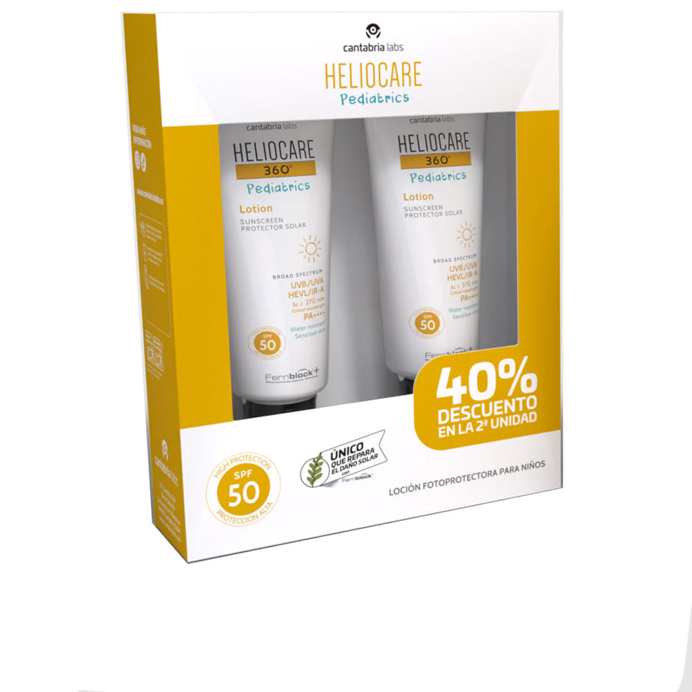 Pump bottle of Heliocare Baby &amp; Toddler SPF 50+ lightweight sunscreen lotion