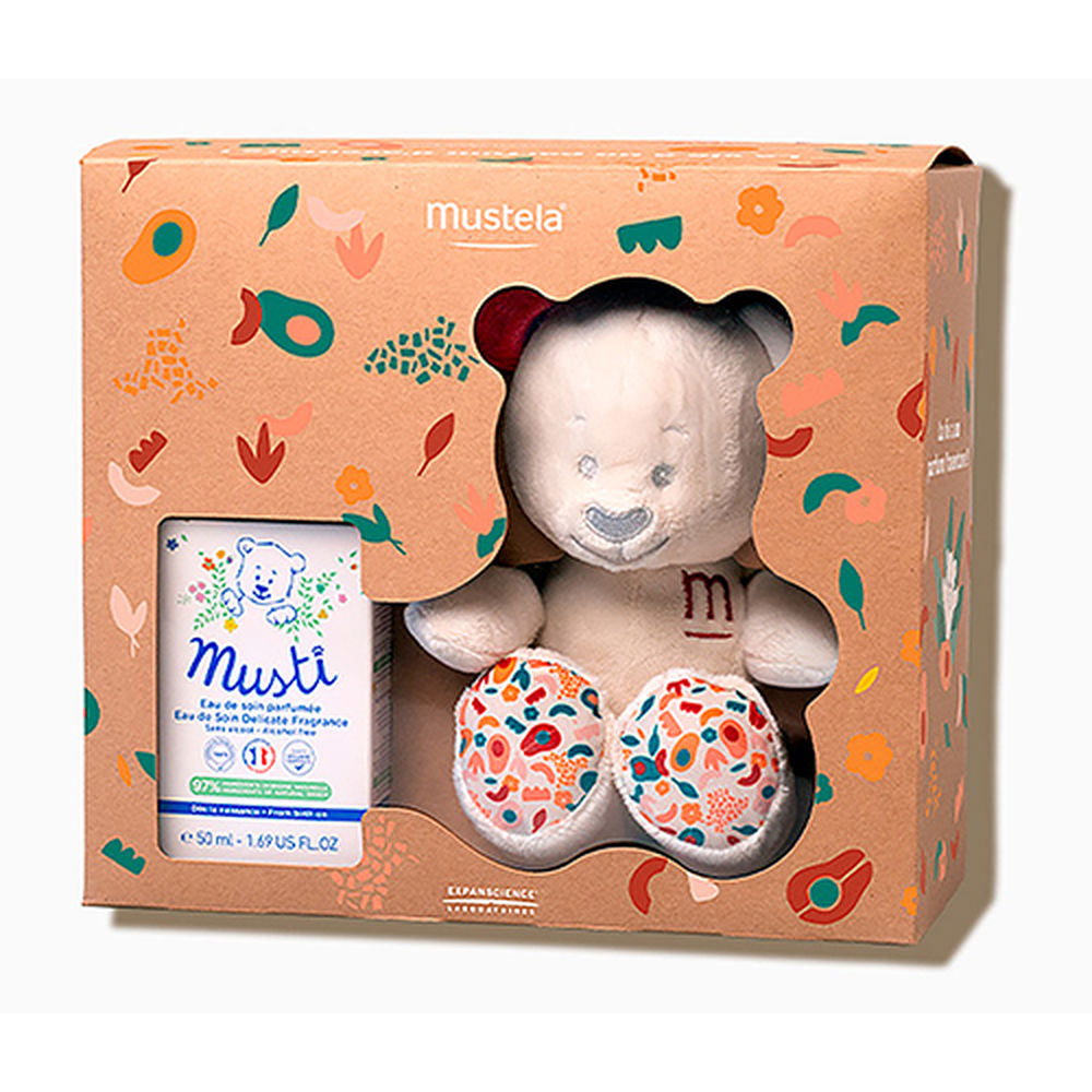 Small bottle of Mustela alcohol-free baby fragrance with gentle scent