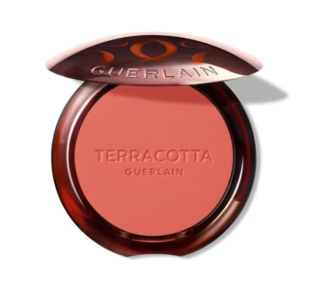 Compact mini terracotta powder blush, beige coral shade, matte finish