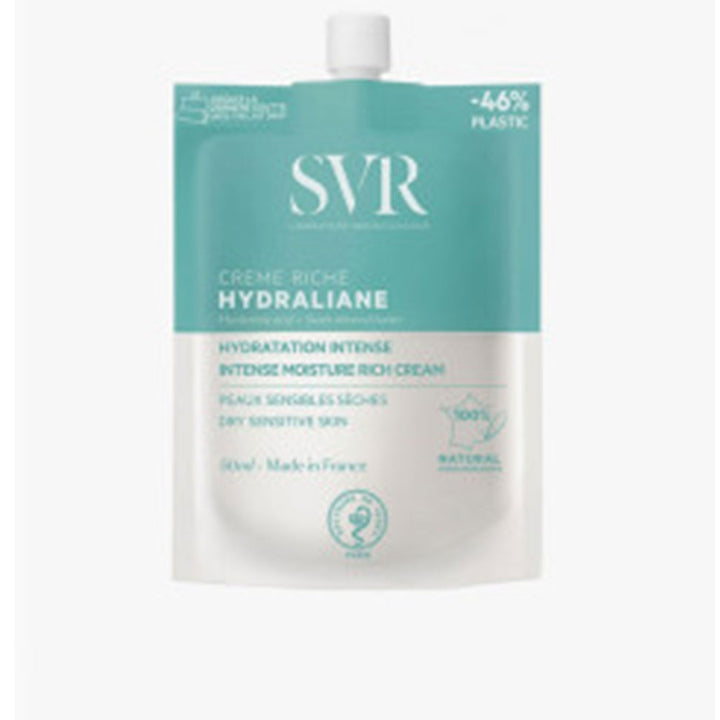 50 ml jar of rich shea hydrating face cream, neutral beige texture