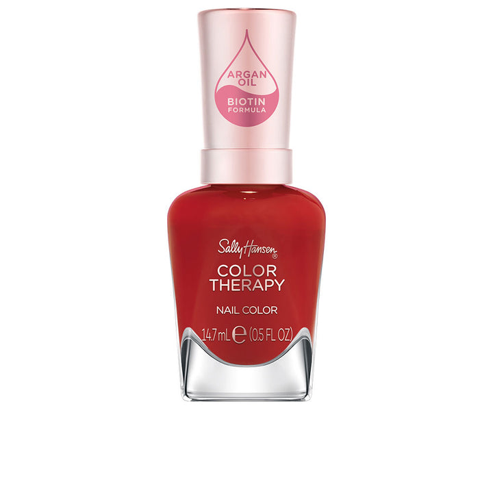 Bottle of red nail polish with argan oil, 14.7 ml, glossy finish
