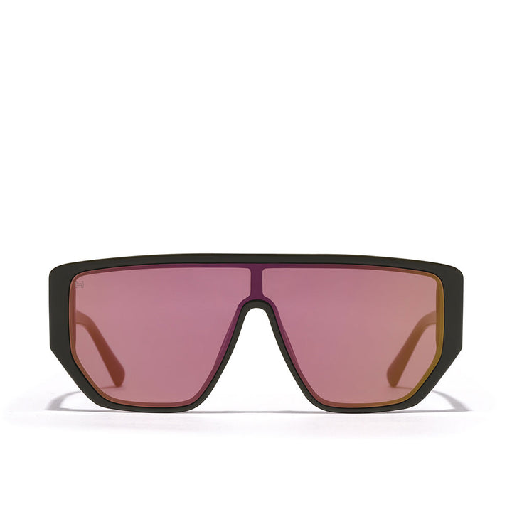 Unisex rectangular sunglasses with dark khaki fuchsia eco Tritan Renew frame