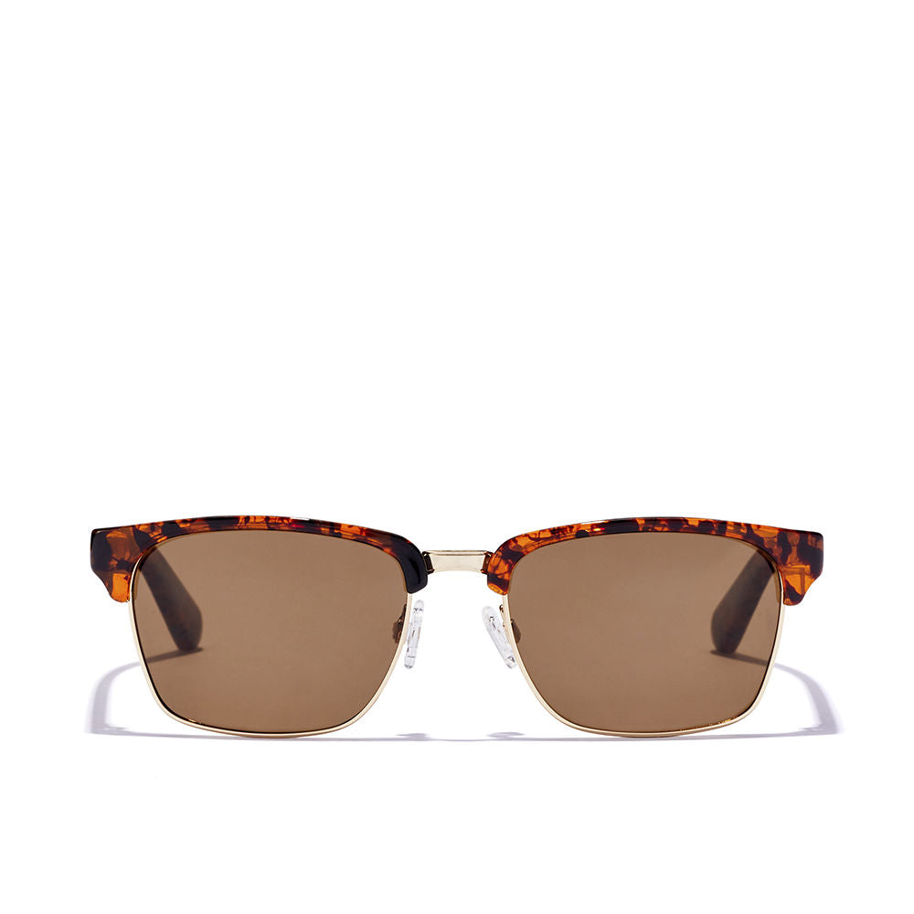 Unisex rectangular Havana acetate sunglasses with polarised lenses, 53mm