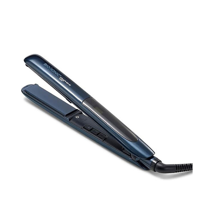 Blue graphene ceramic hair styler with slim plates and European plug