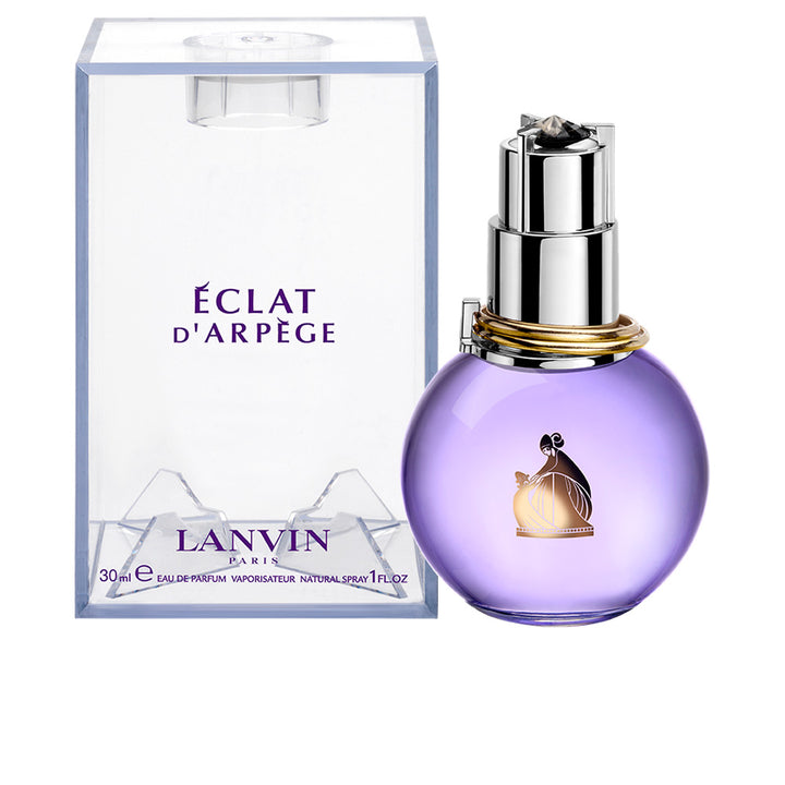 30 ml Art‑Déco perfume bottle, pale violet liquid, silver cap, floral notes