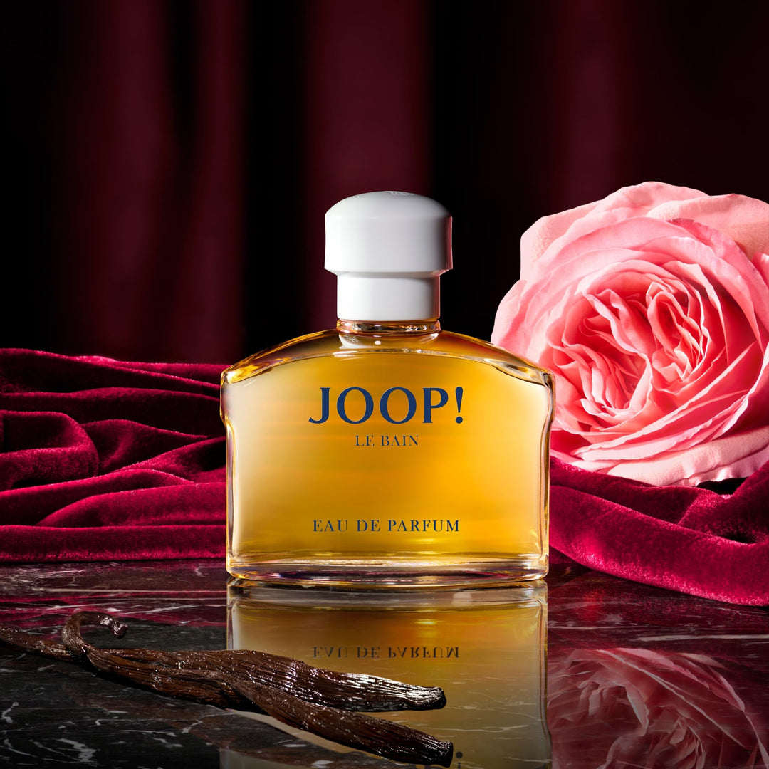 75 ml amber-hued eau de parfum bottle; warm floral-oriental fragrance for Women
