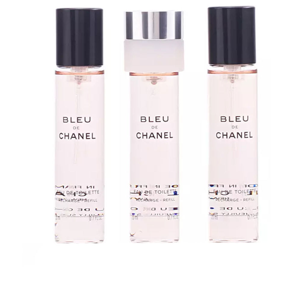 Three 20 ml black cuboid travel sprays, woody-aromatic eau de parfum for Man