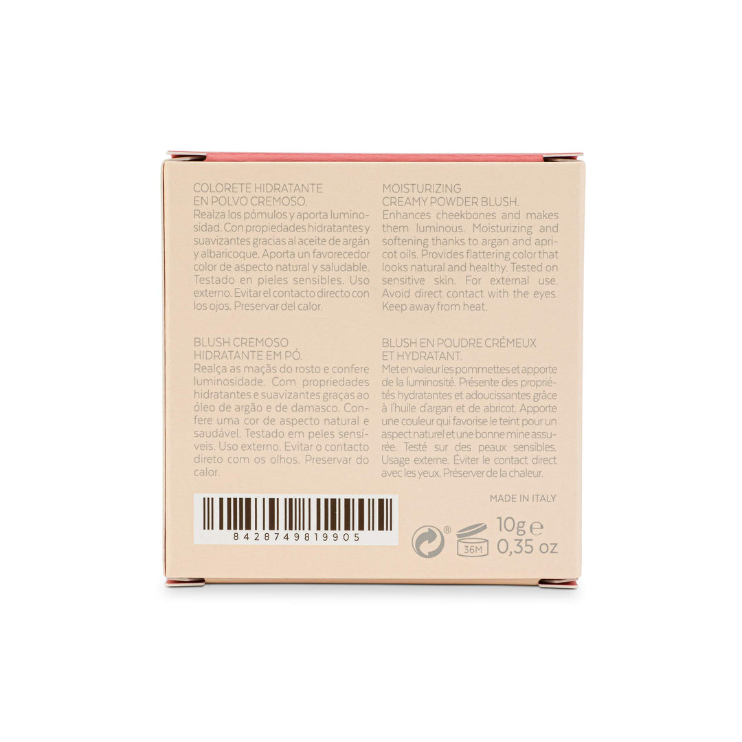 Sensilis Square pink cream-to-powder blush in plastic compact with built-in mirror, pressed powder finish