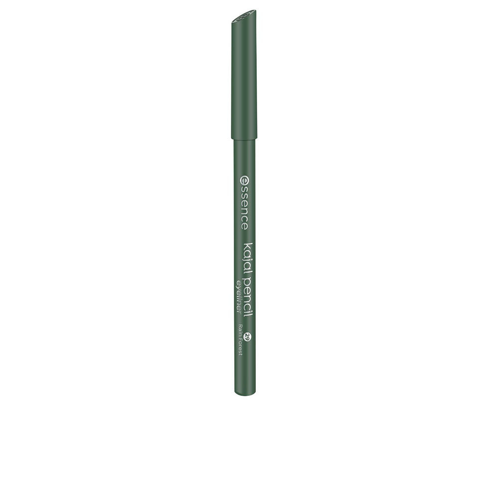 Essence Dark green slim kajal eyeliner pencil with removable cap, printed body text and matte finish